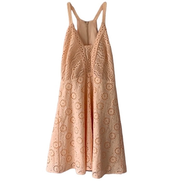 🌸2/$25 NWT Gianni Binni Peach Mathilda Dress Halter Fit & Flare - Picture 2 of 6